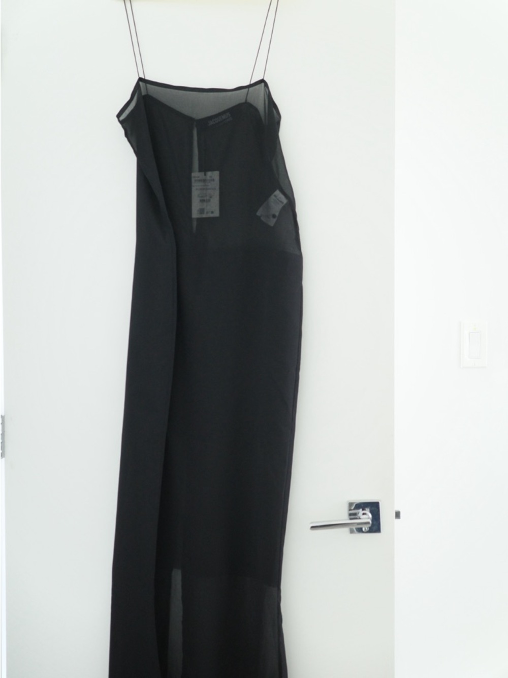 BRAND NEW Jacquemus Black Sheer Slip Dress - Picture 3 of 8